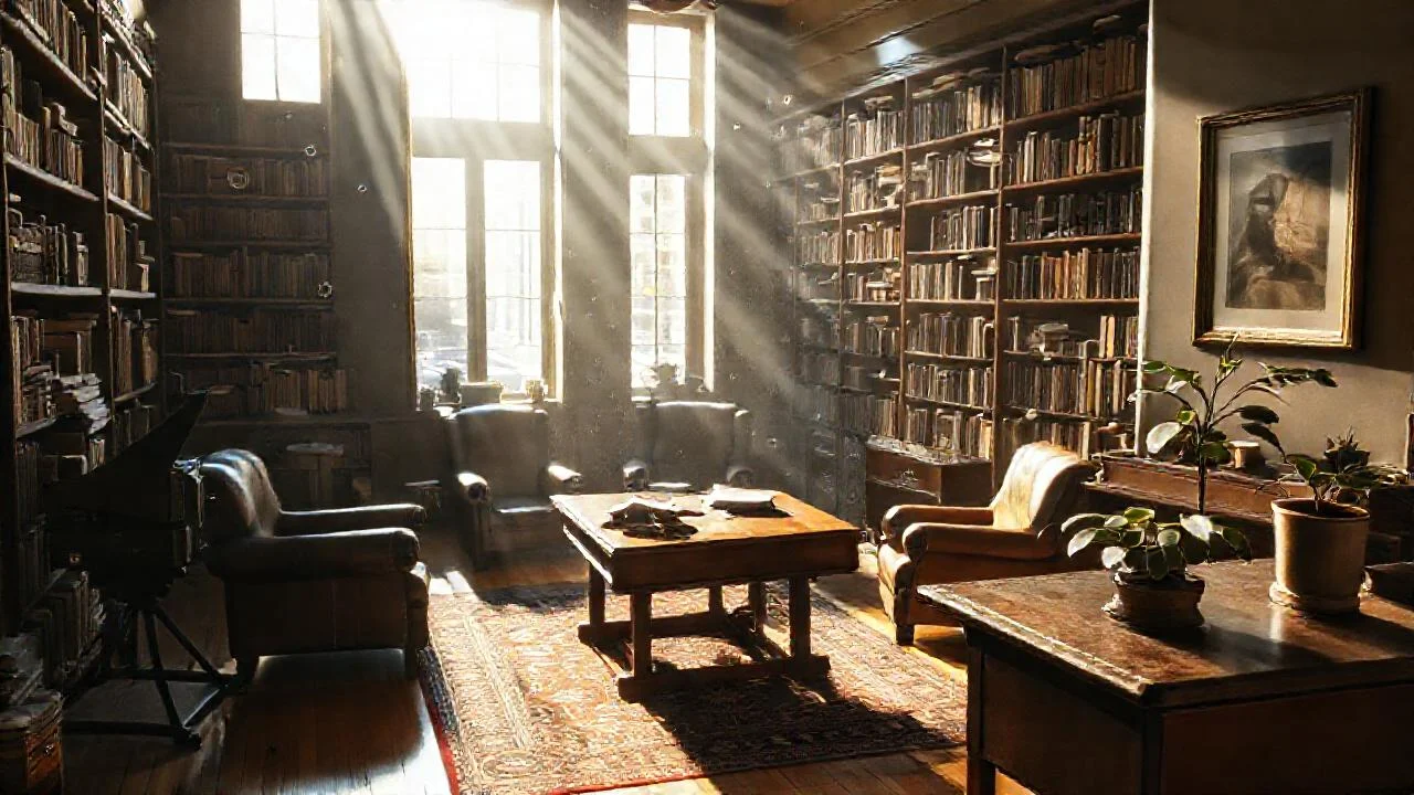 Un estudio tranquilo, bañado en luz