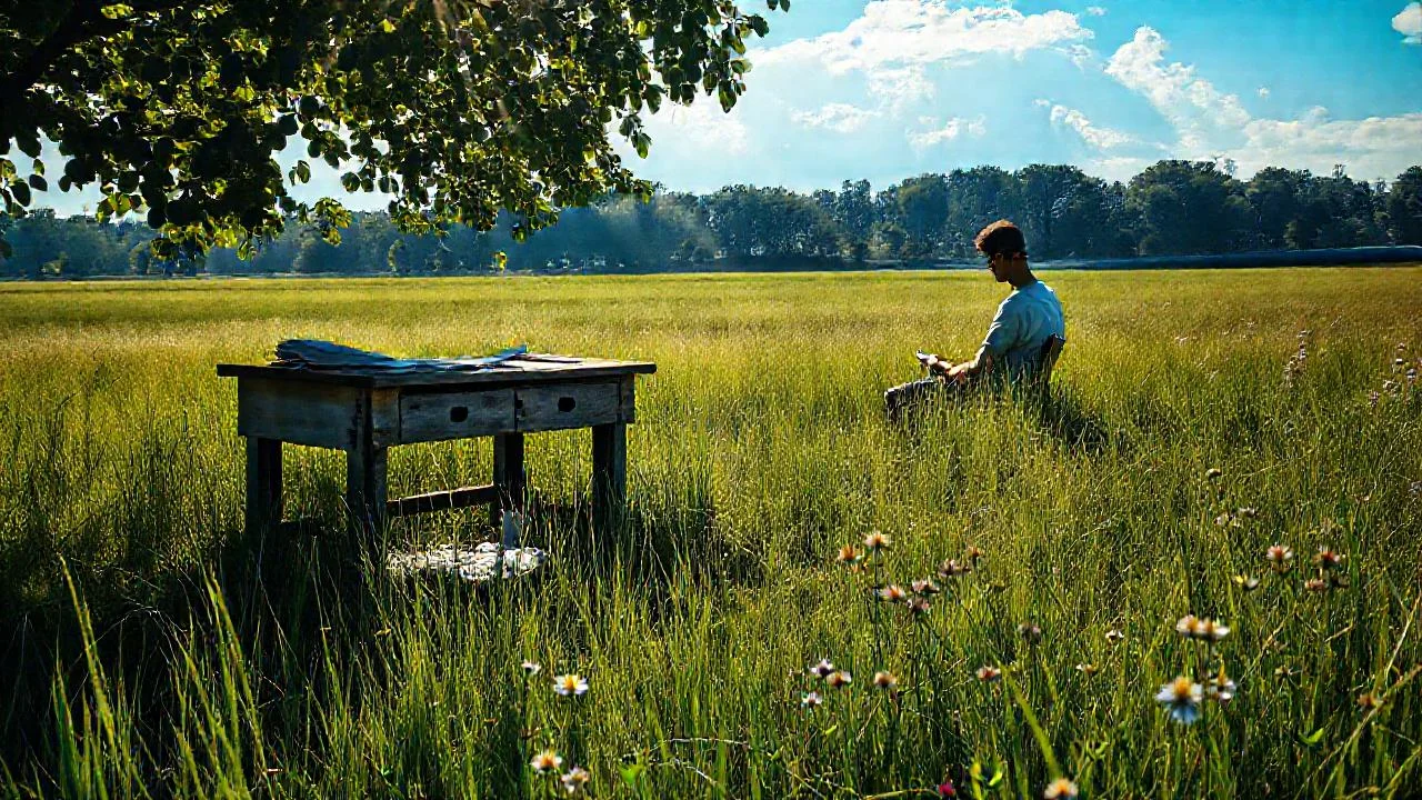 Un hombre se concentra en la naturaleza