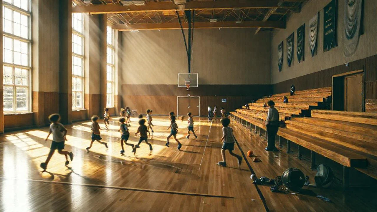 Un gimnasio vibrante con actividad juvenil