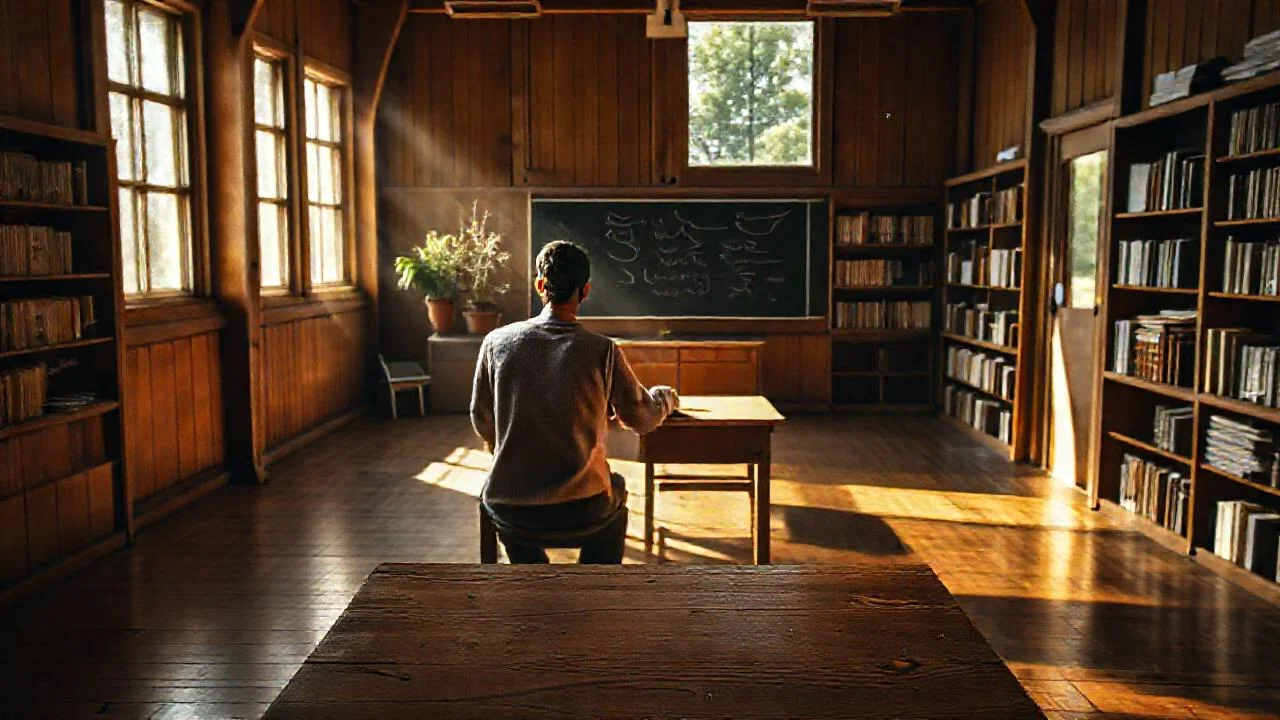 Un aula tranquila, iluminada y concentrada