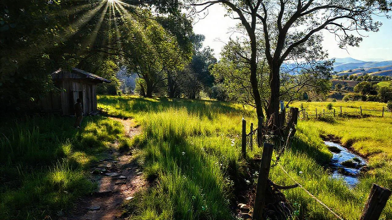Un paisaje rural tranquilo y sereno