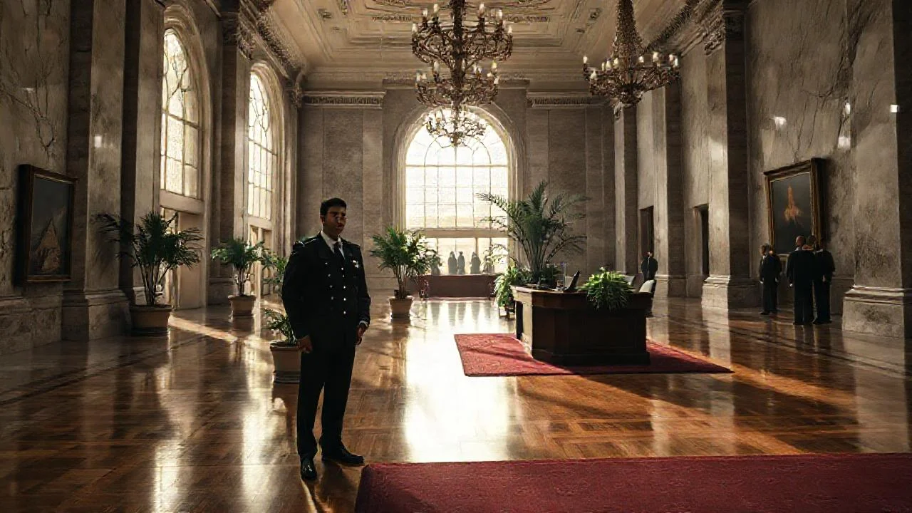 Un salón elegante, silencioso y formal