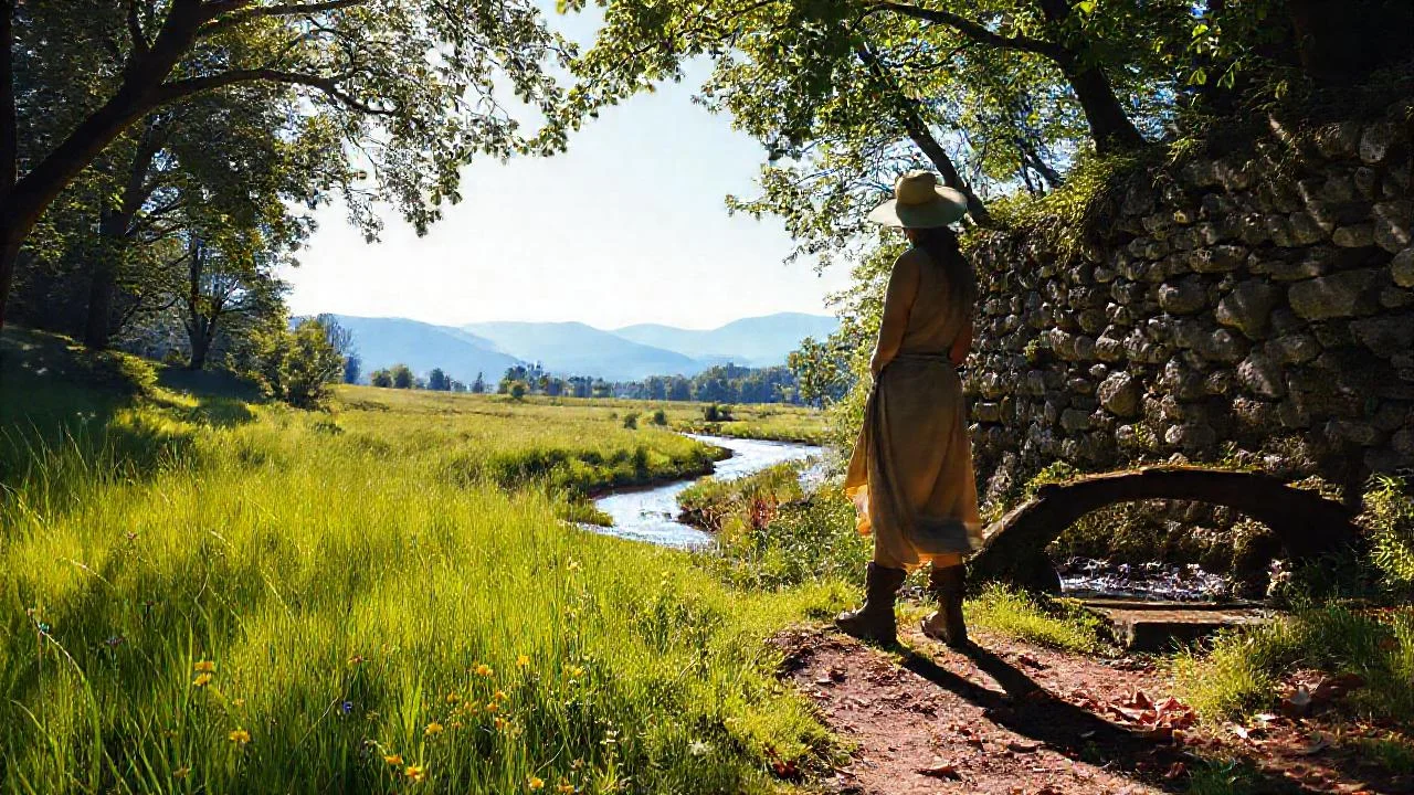 Un paisaje rural tranquilo y sereno