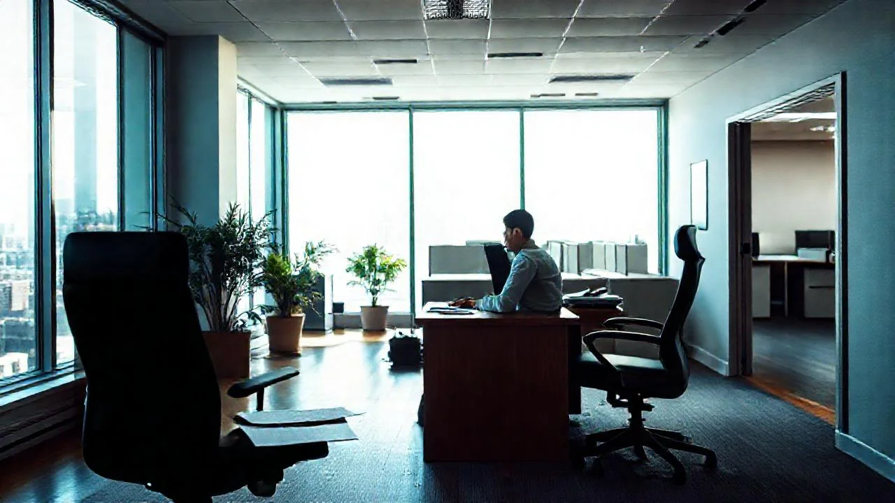 Oficina profesional, luz suave y contenida