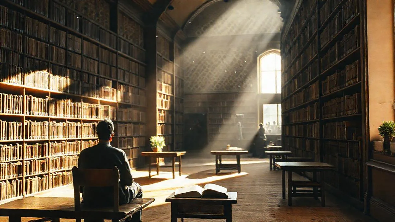 Silencio académico, luz y libros