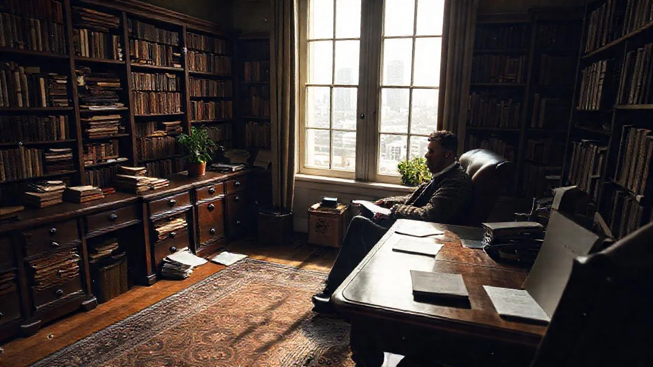 Un hombre reflexiona en un estudio cálido