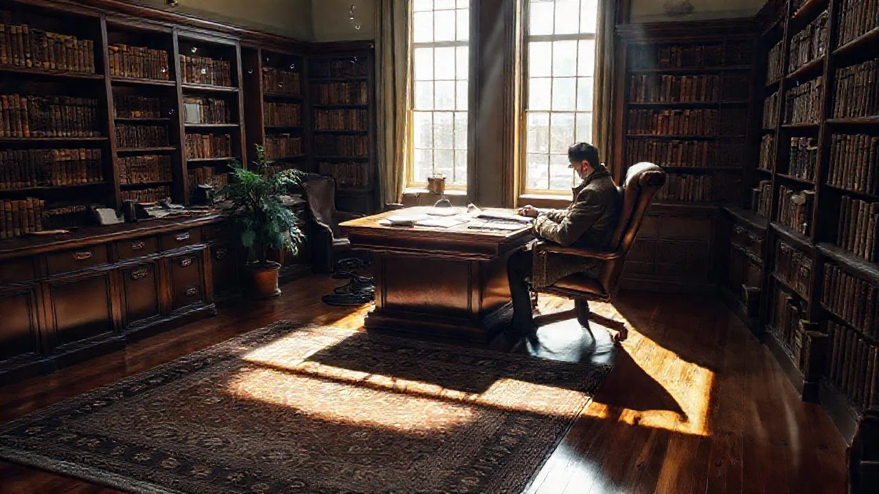 Un estudio tranquilo y lleno de libros