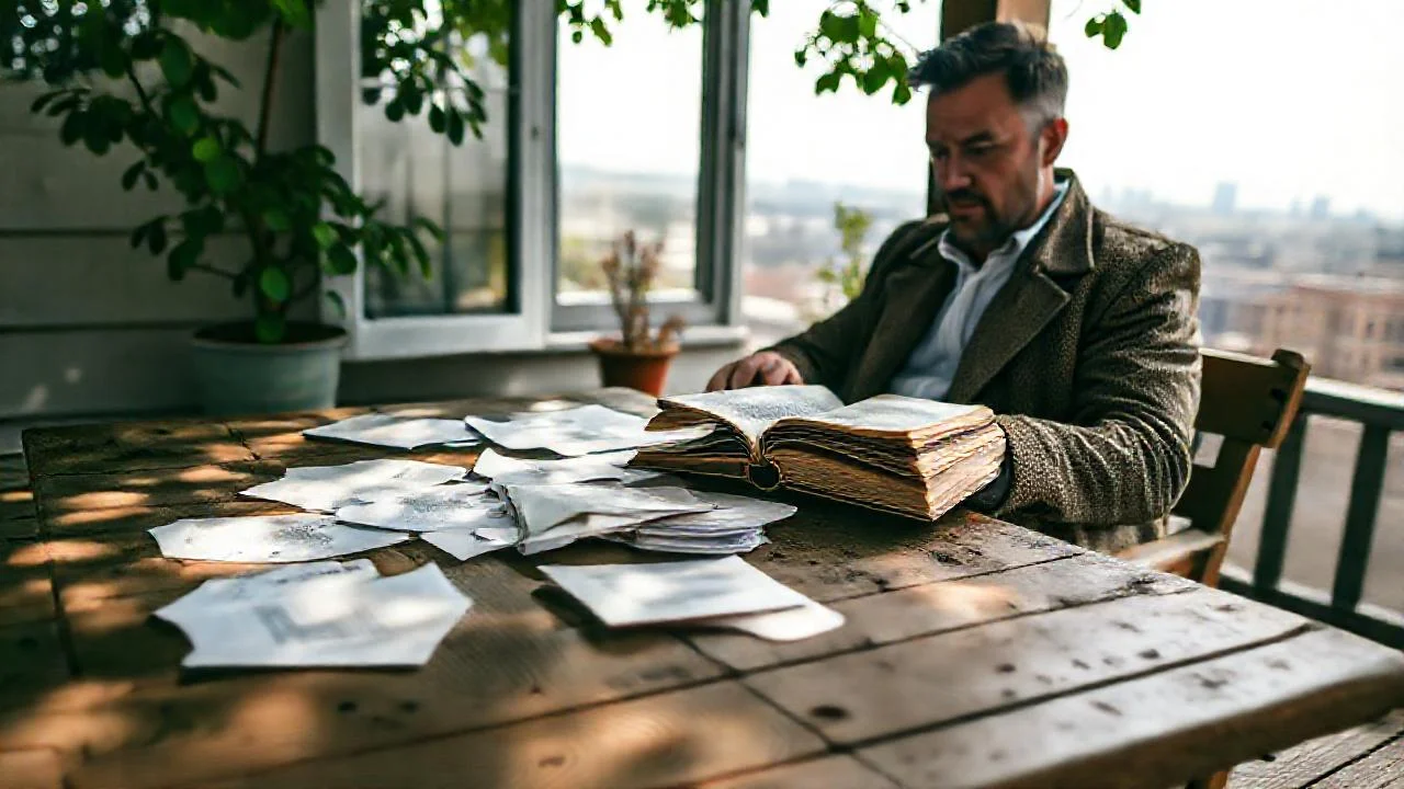 Un hombre estudia en un estudio tranquilo