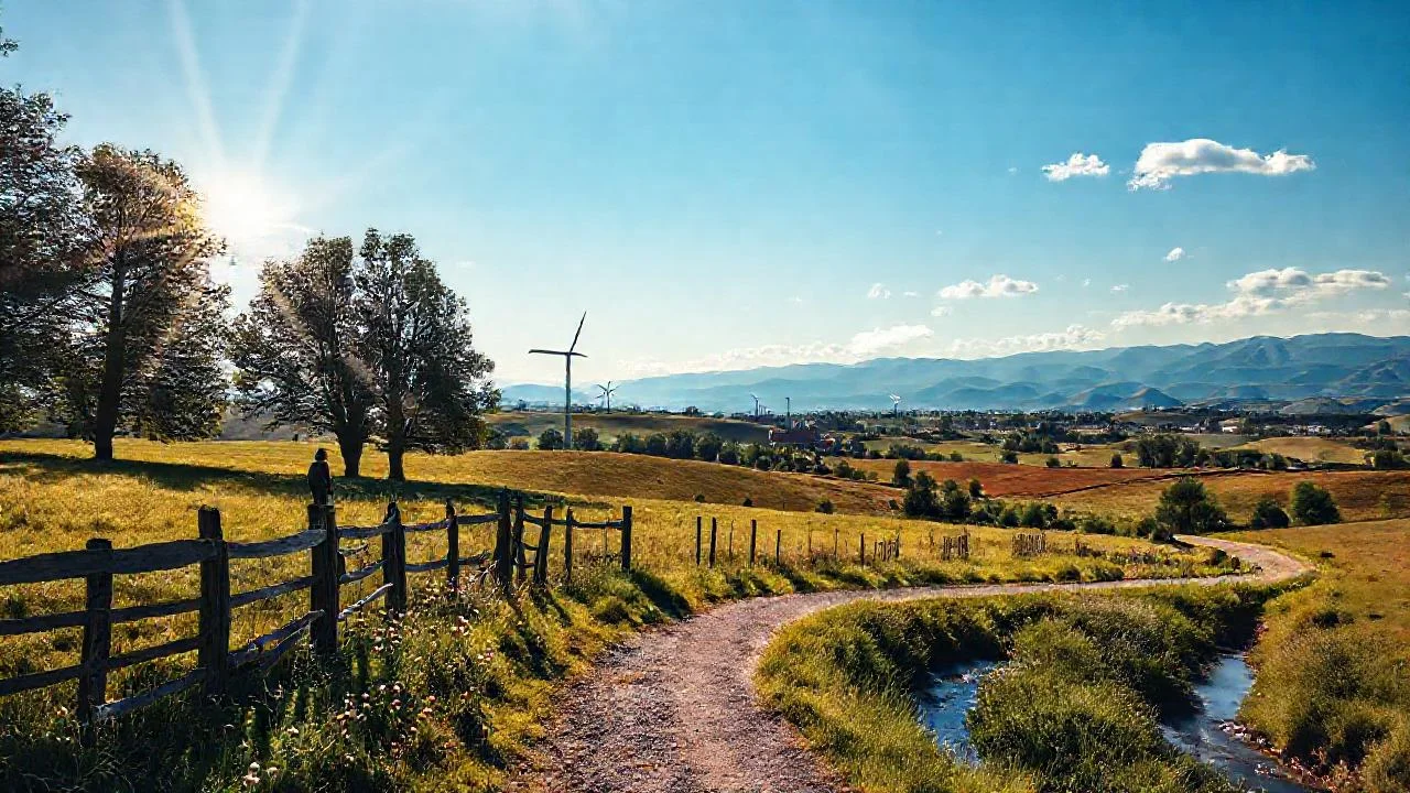 Un paisaje rural tranquilo y sereno