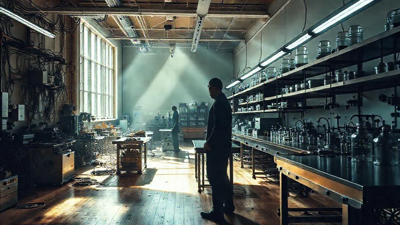 Laboratorio iluminado, ciencia y concentración