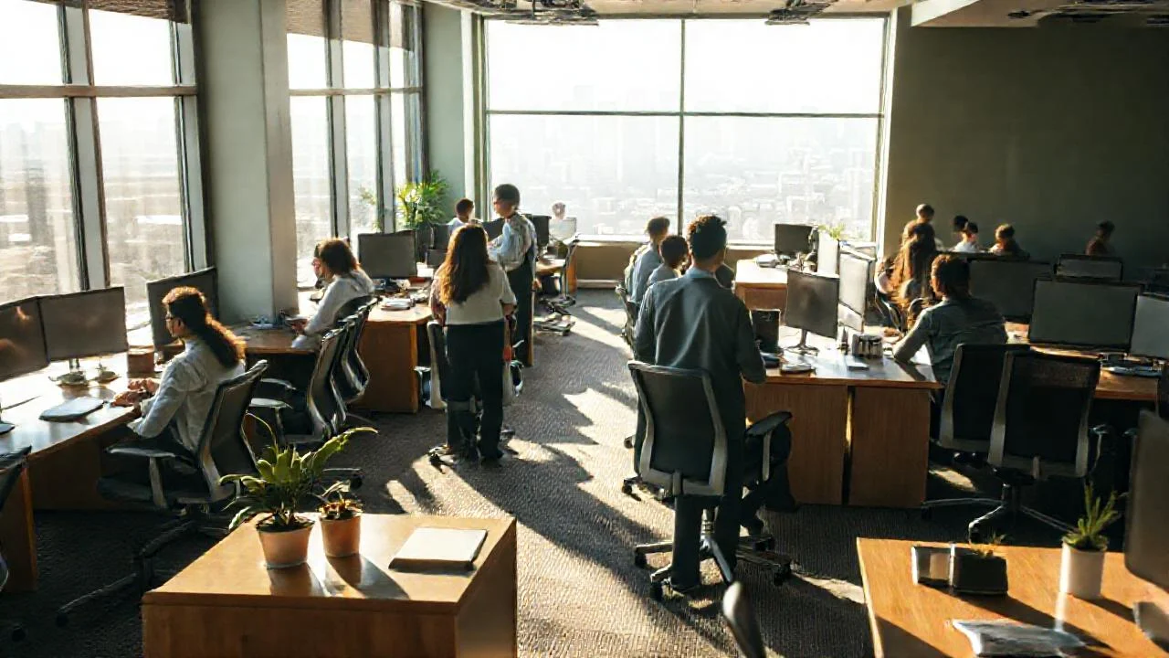 Un espacio de oficina moderno y luminoso