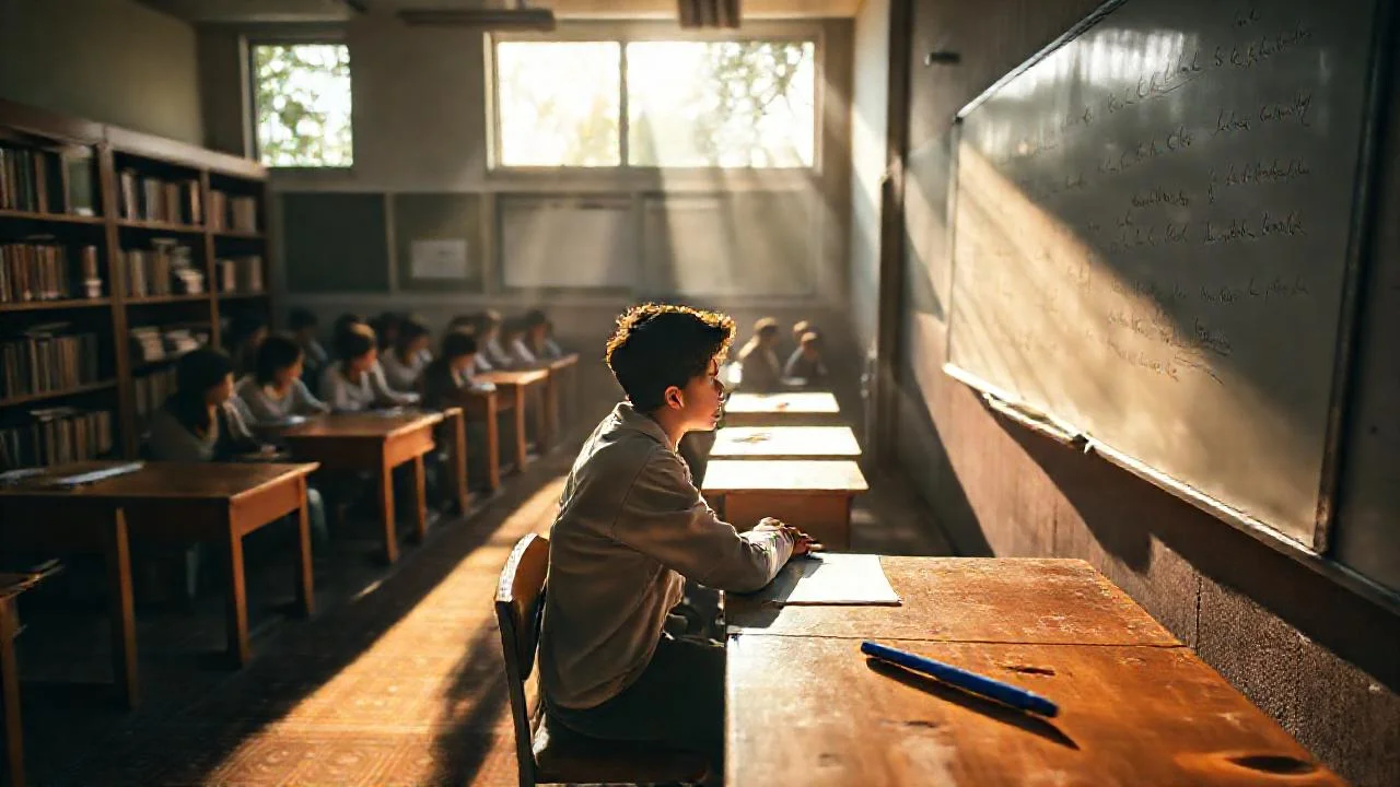 Un aula tranquila, iluminada y enfocada