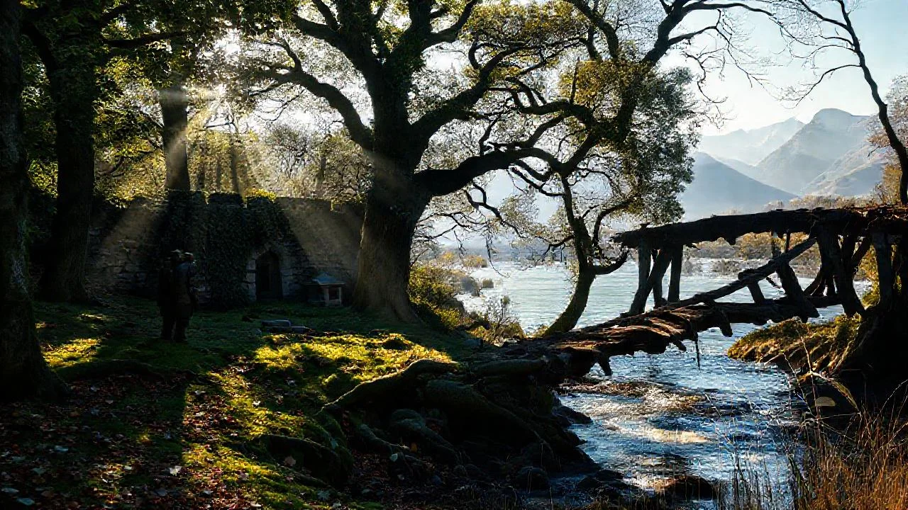 Bosque antiguo, misterio y quietud