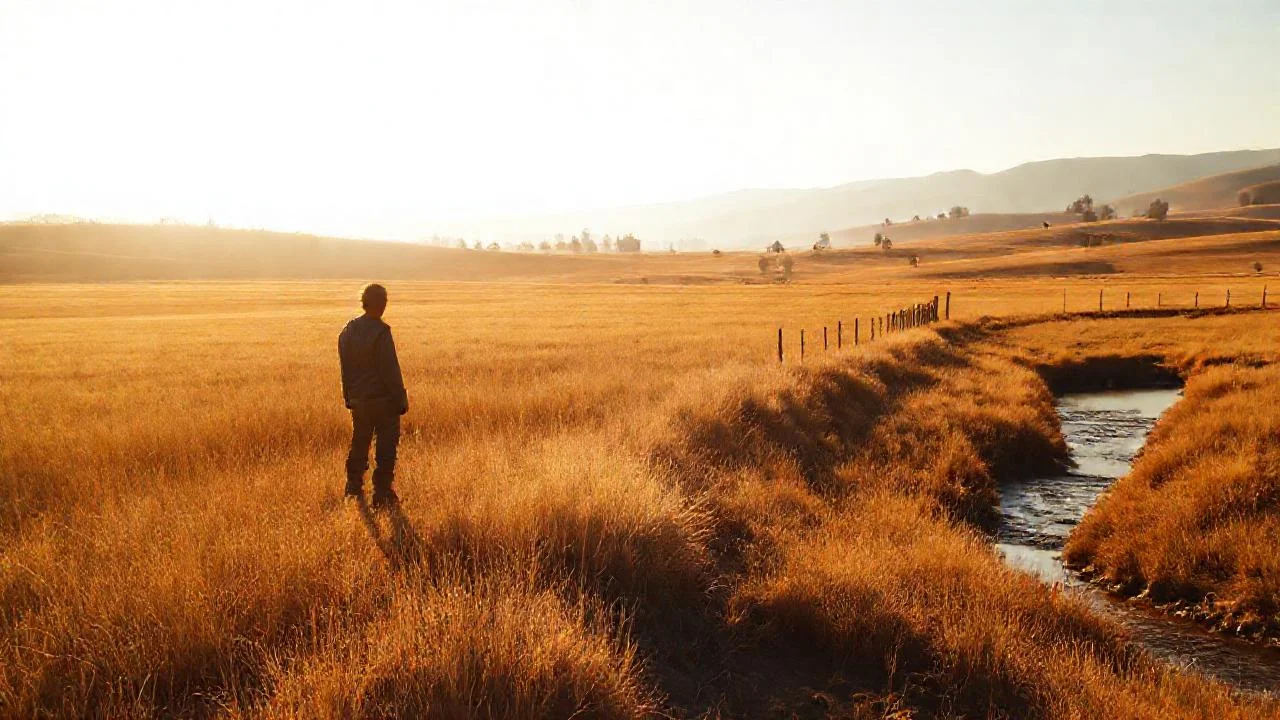 Un solitario figura en campo dorado