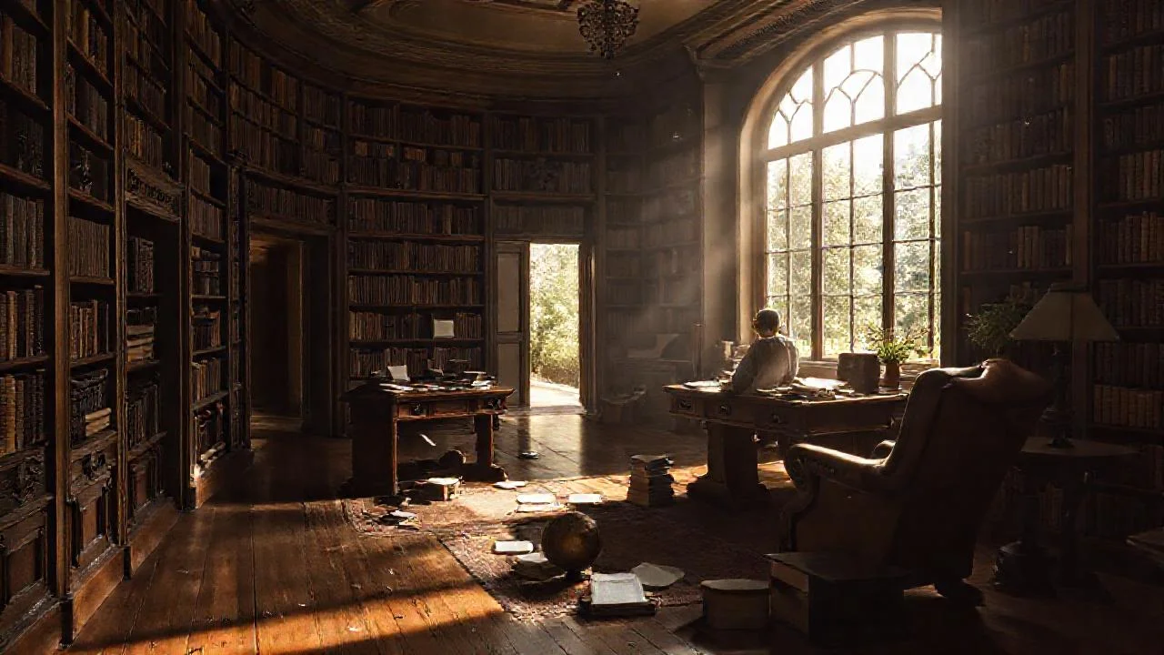 Librería serena, luz y misterio