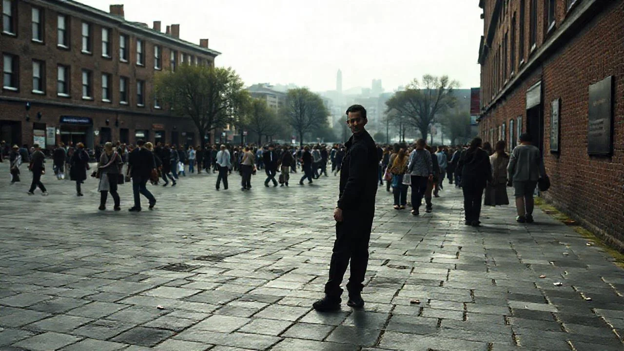 Plaza urbana, silencio y observación difusa