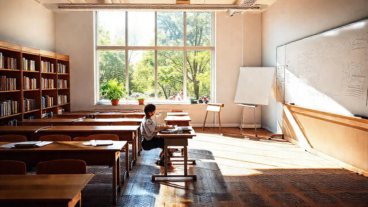 Aula luminosa, tranquila y enfocada