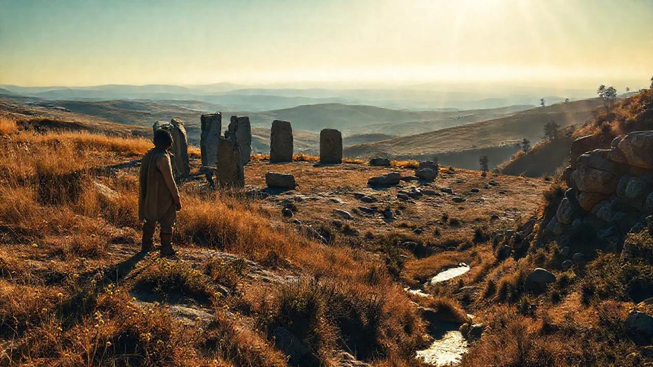 Un anciano observa un círculo ancestral