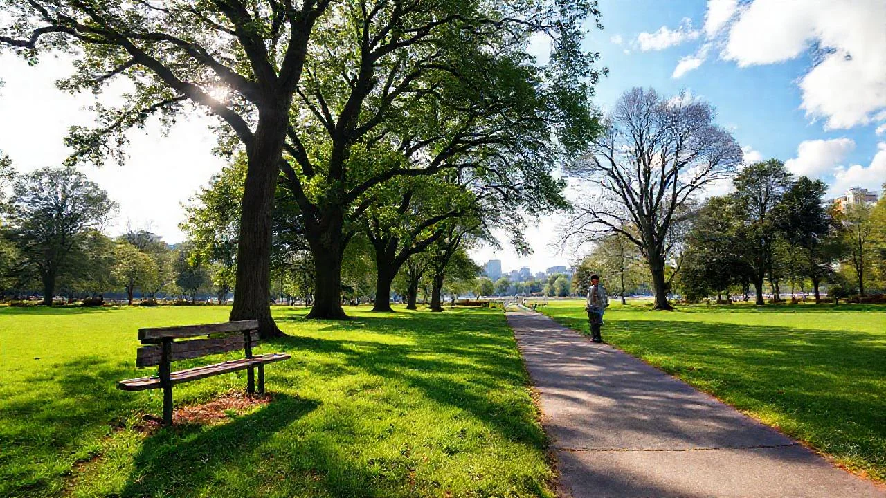 Tranquilidad en un parque sereno