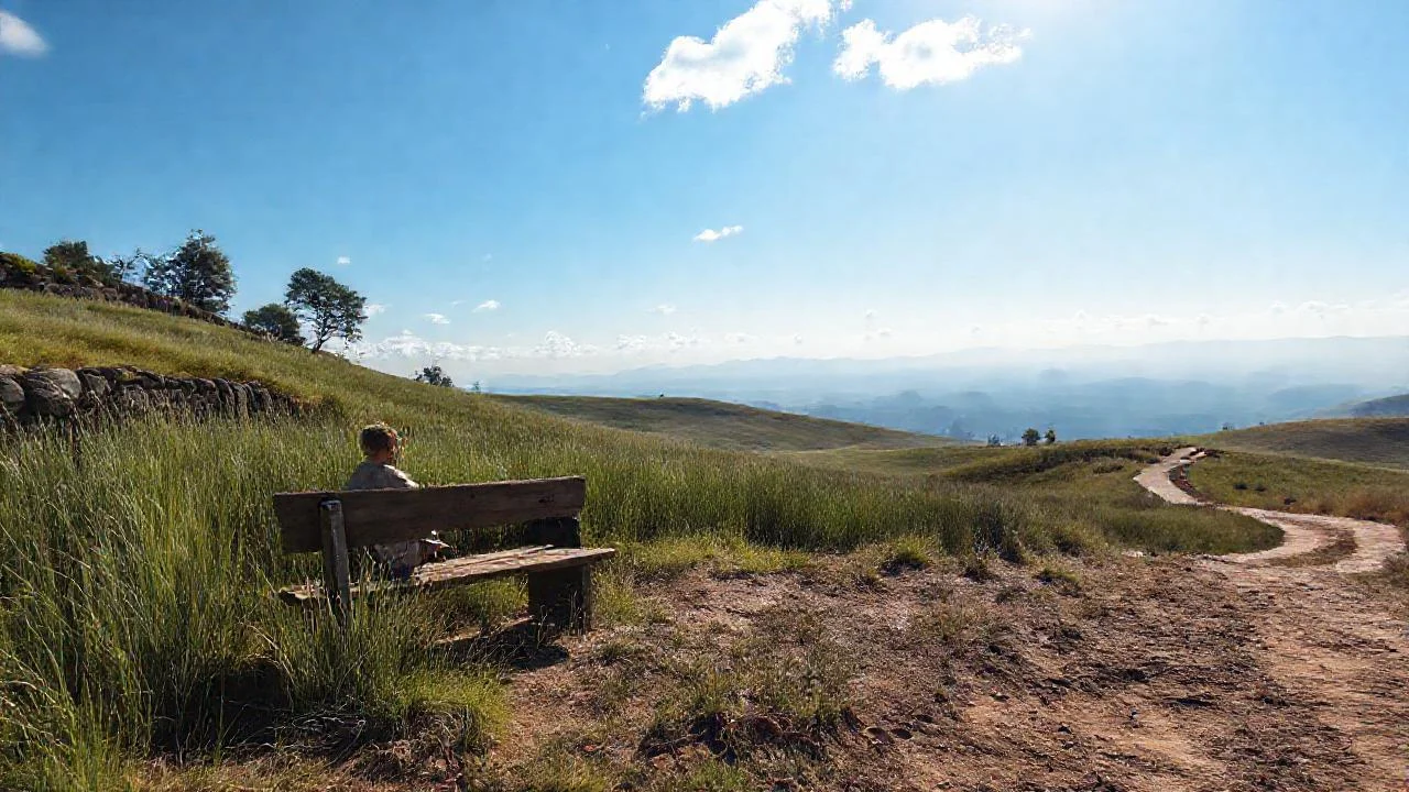 Un solitario observa un paisaje tranquilo