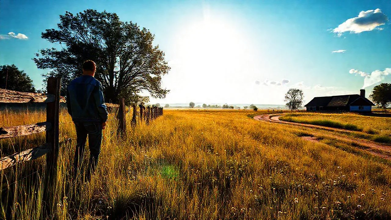 Campo soleado, tranquilo y silencioso