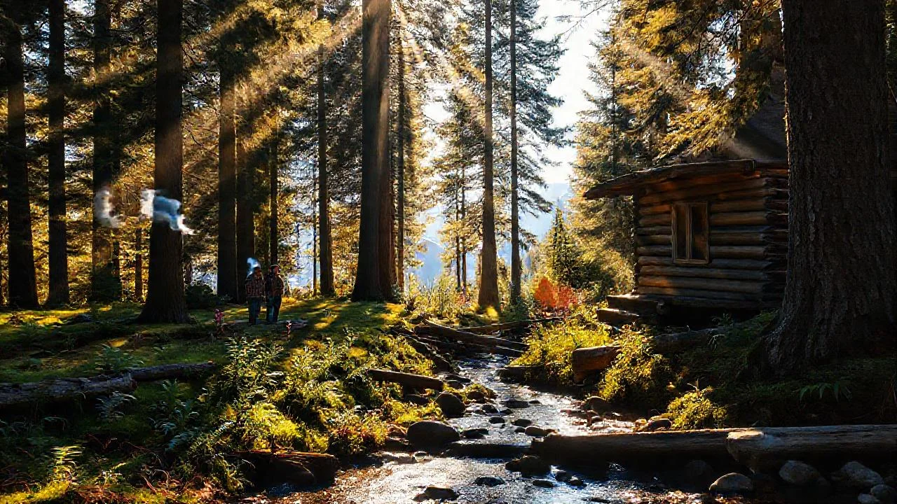 Paz y luz en el bosque