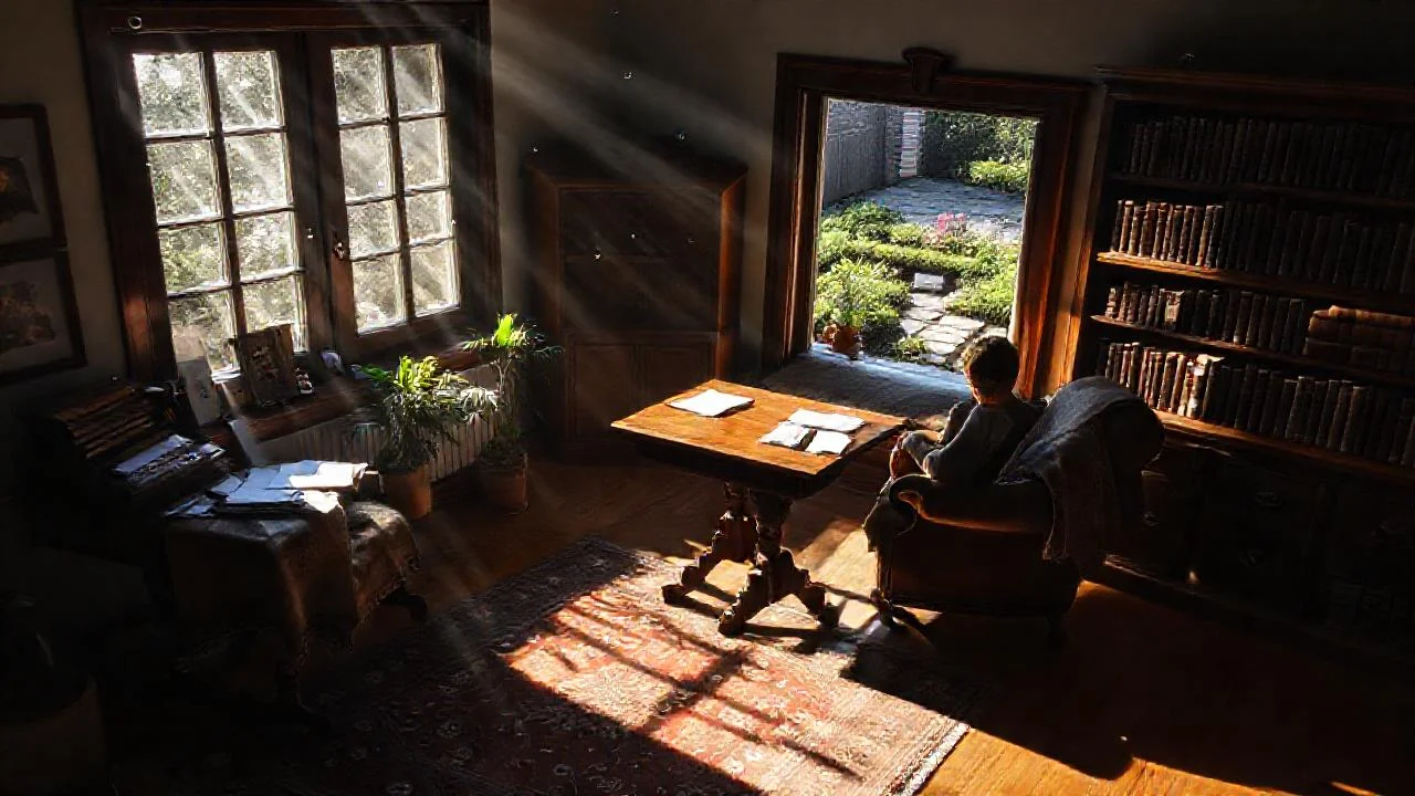 Una habitación cálida y tranquila espera