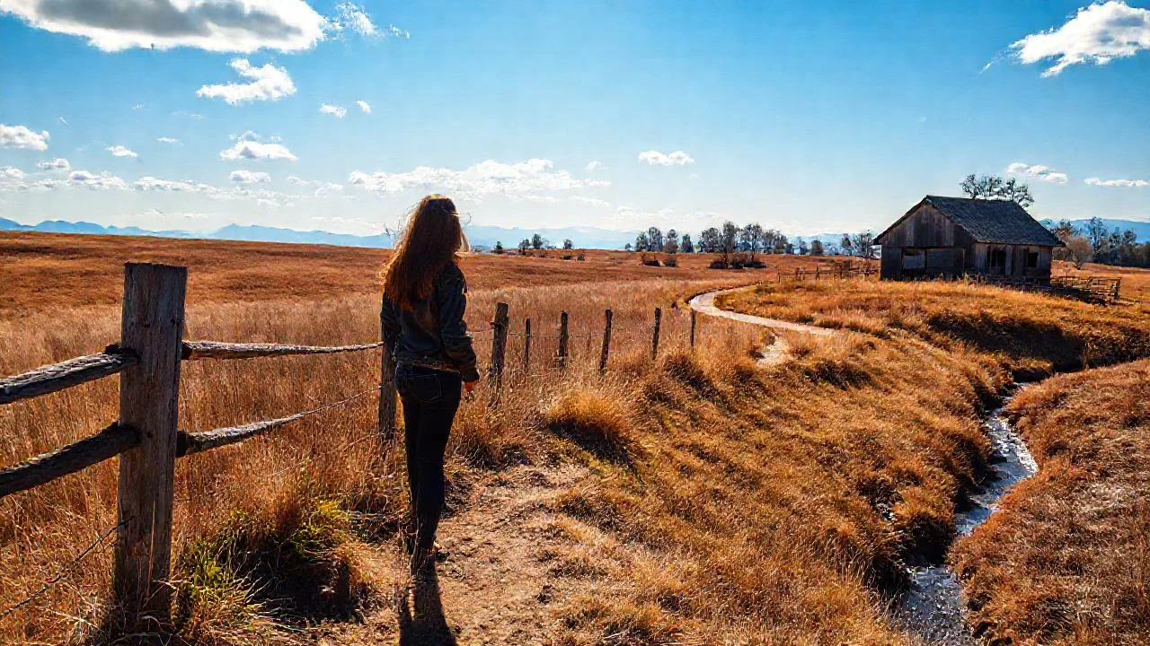 Campo vasto, silencioso y rural