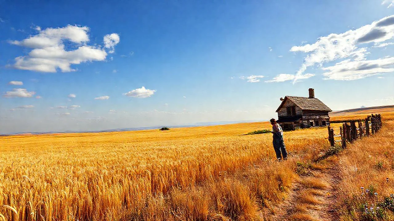 Campo dorado, paz rural y quietud