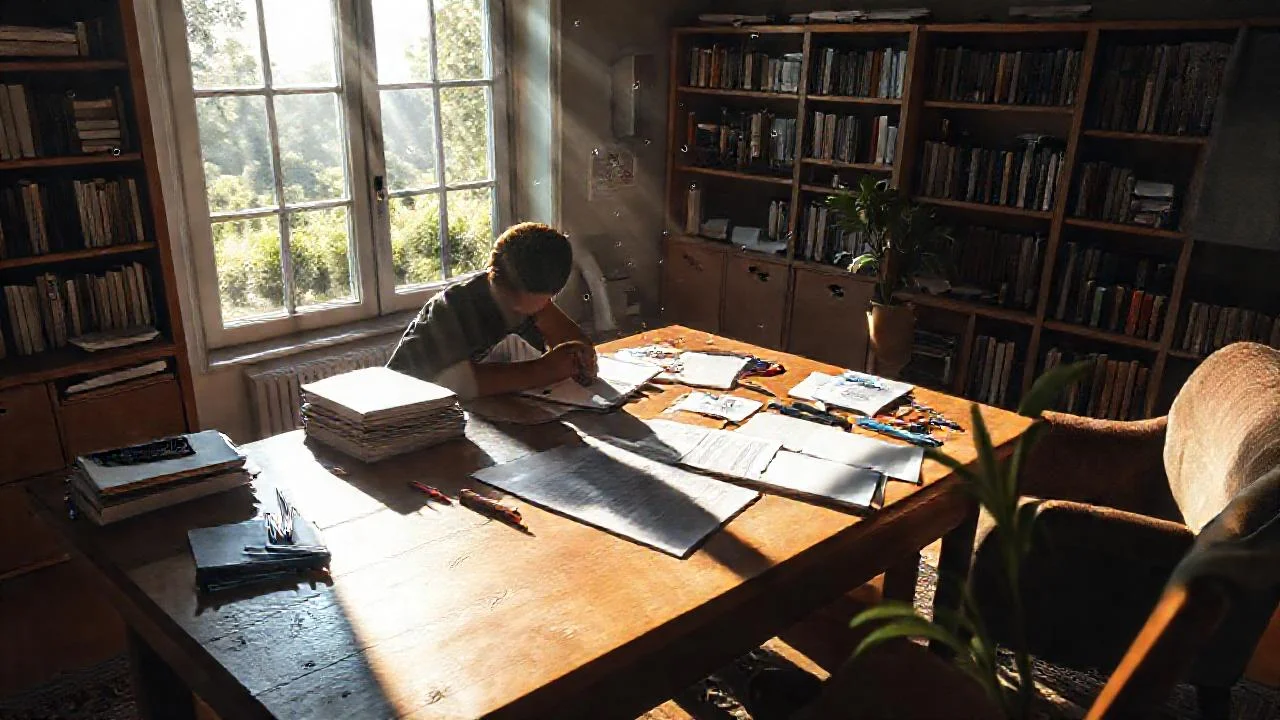 Un estudio iluminado, ordenado y creativo