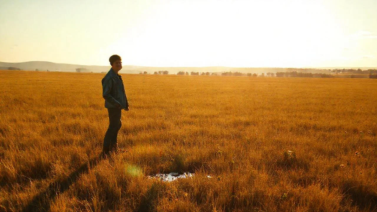 Solitario figura en campo dorado
