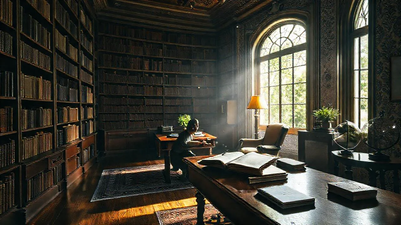 Una biblioteca serena y luminosa