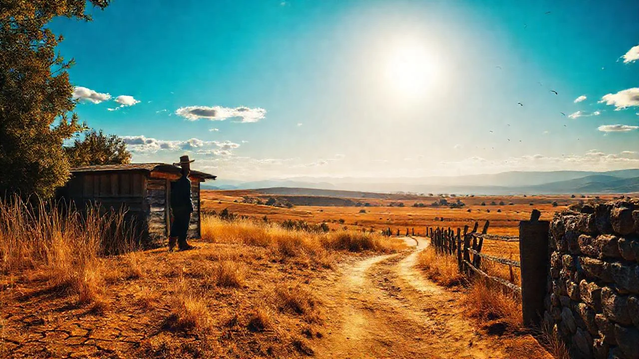 Un paisaje rural cálido y sereno