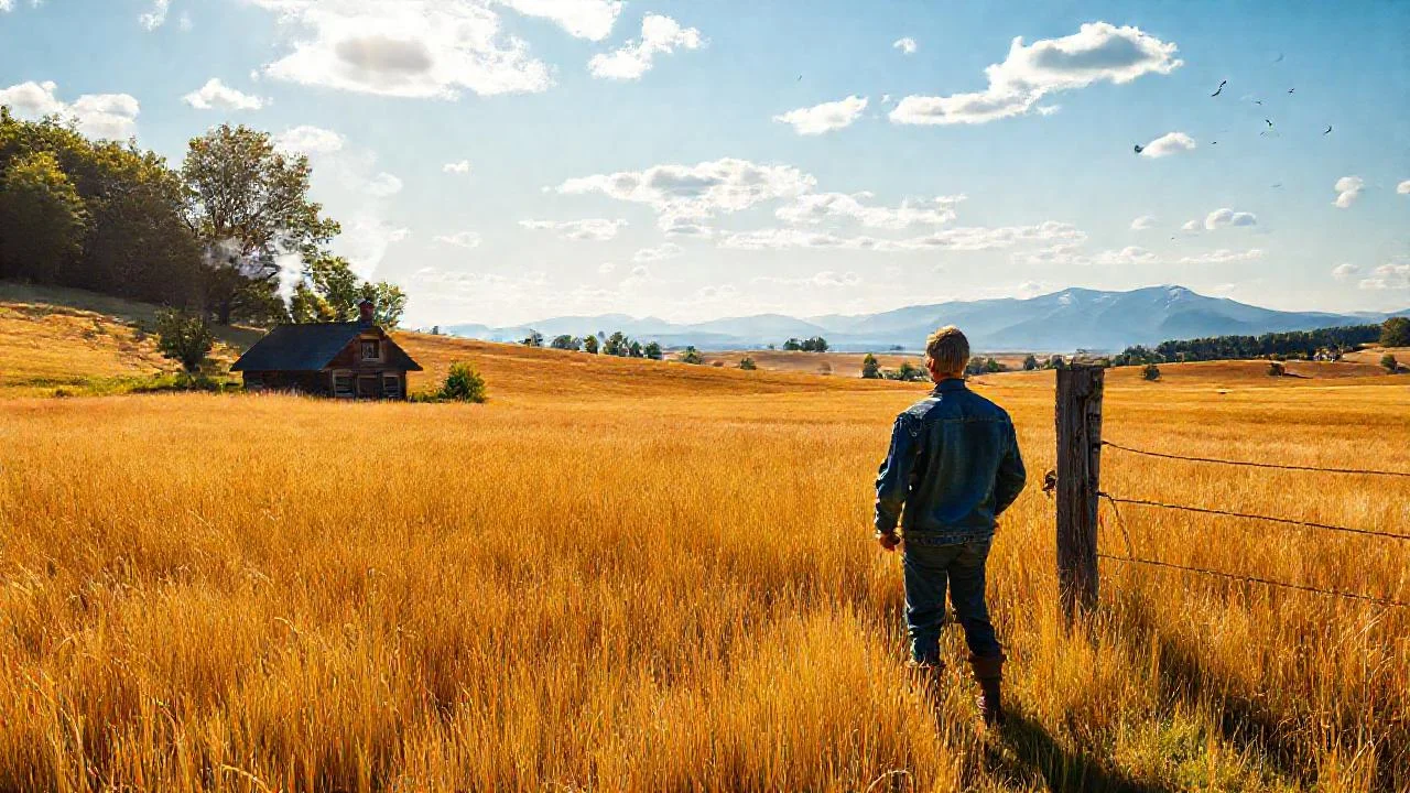 Campo rural, silencioso y cálido