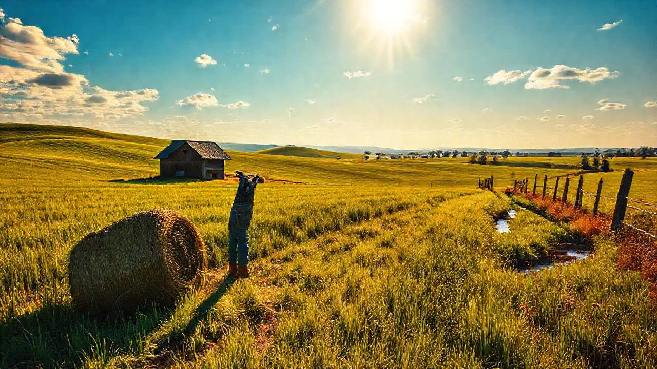Sol amarillo baila en el campo
