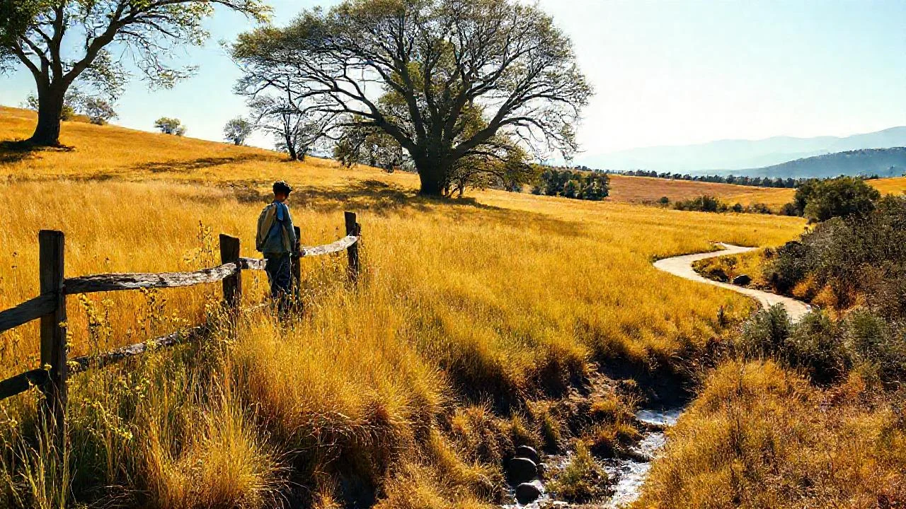 Campo dorado, silencio, paisaje sereno