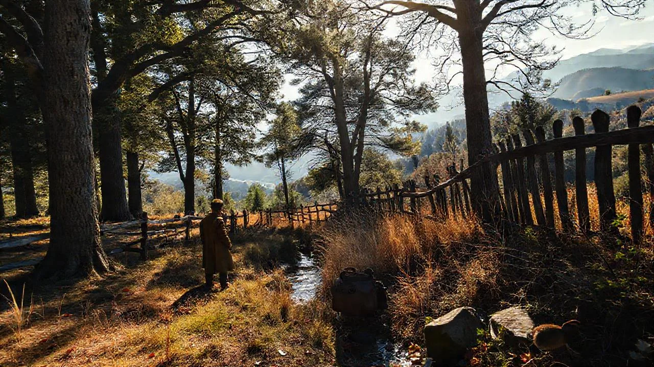 Bosque sereno, luz y distancia
