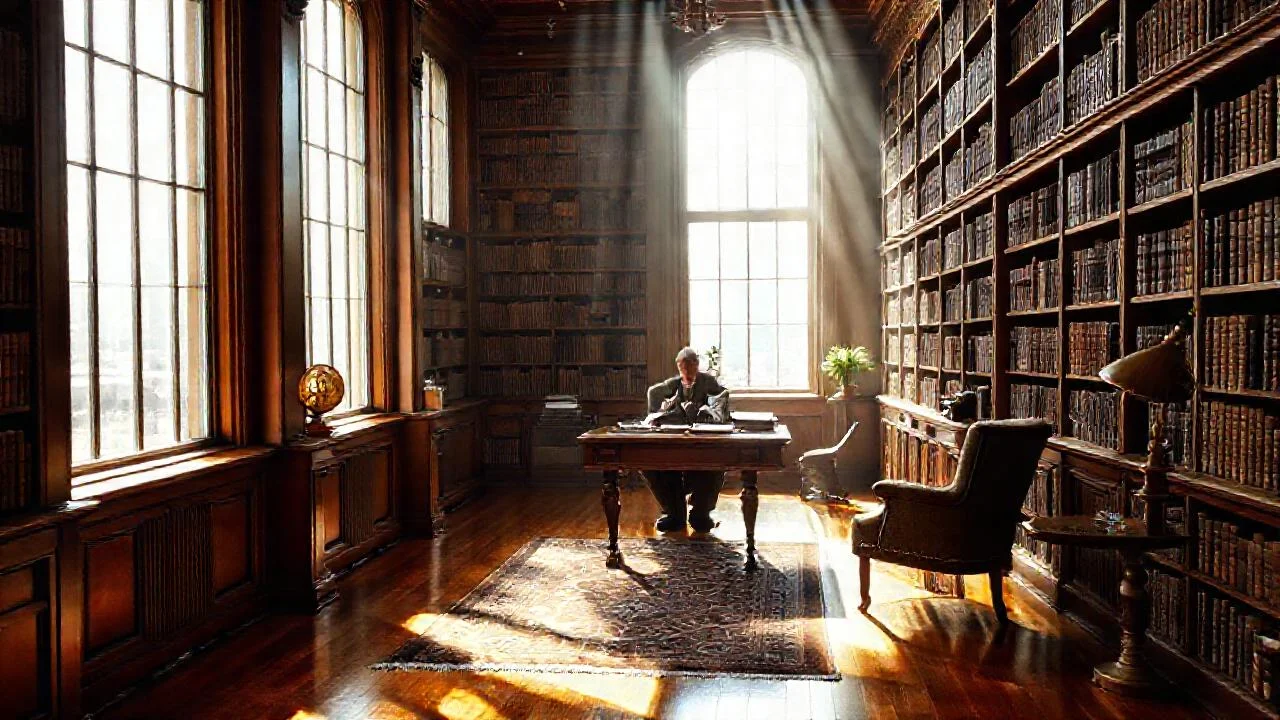 Una biblioteca luminosa y acogedora