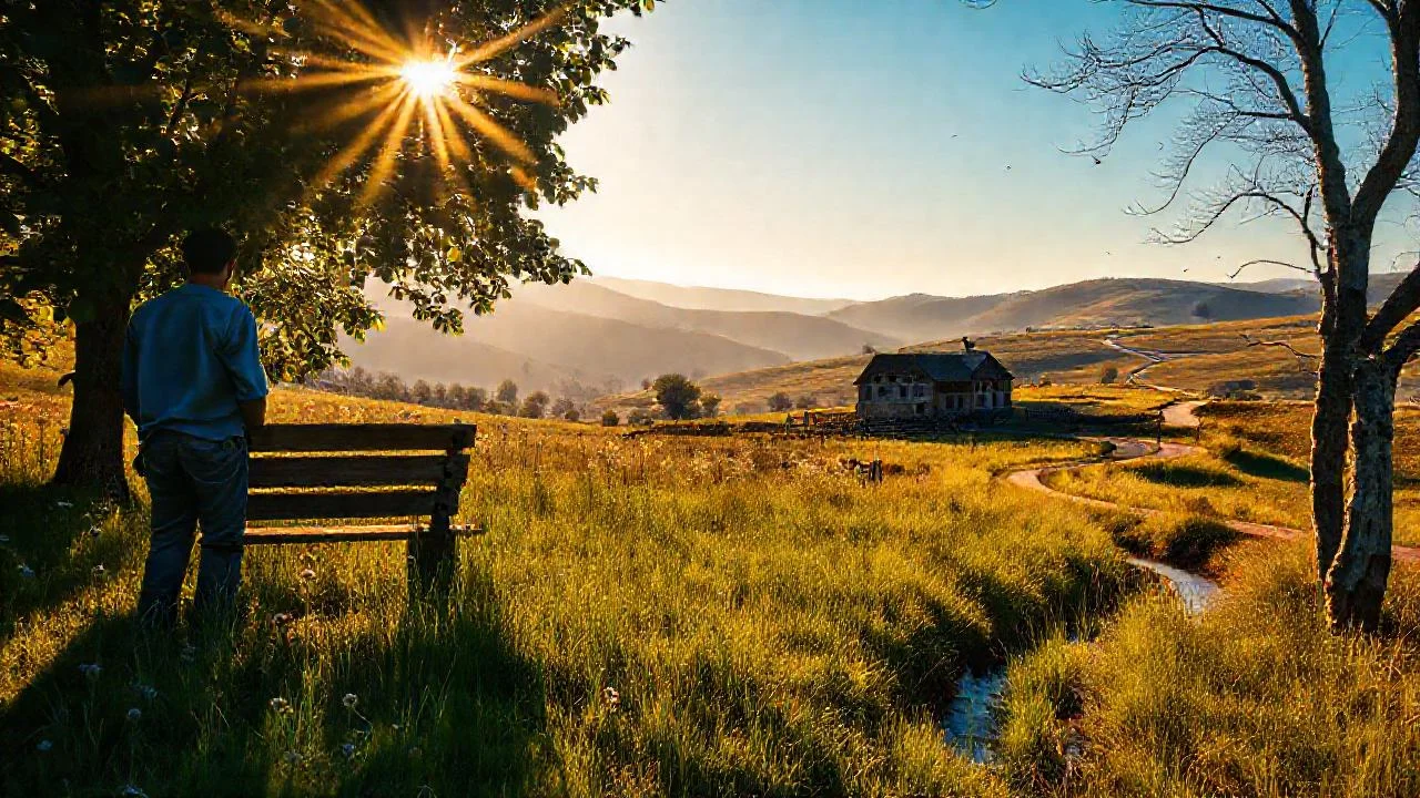 Un paisaje rural sereno y tranquilo