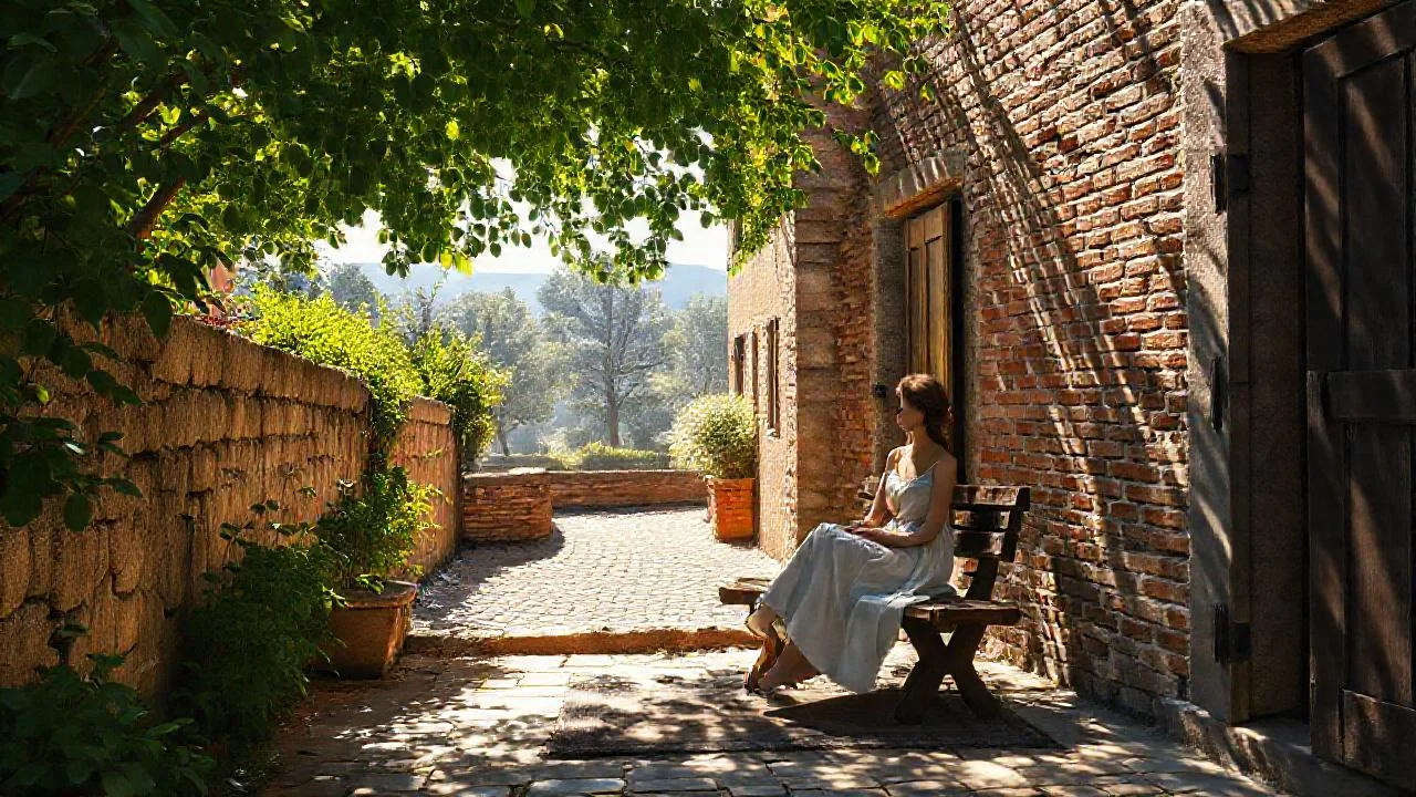 Un patio sereno, luz y quietud