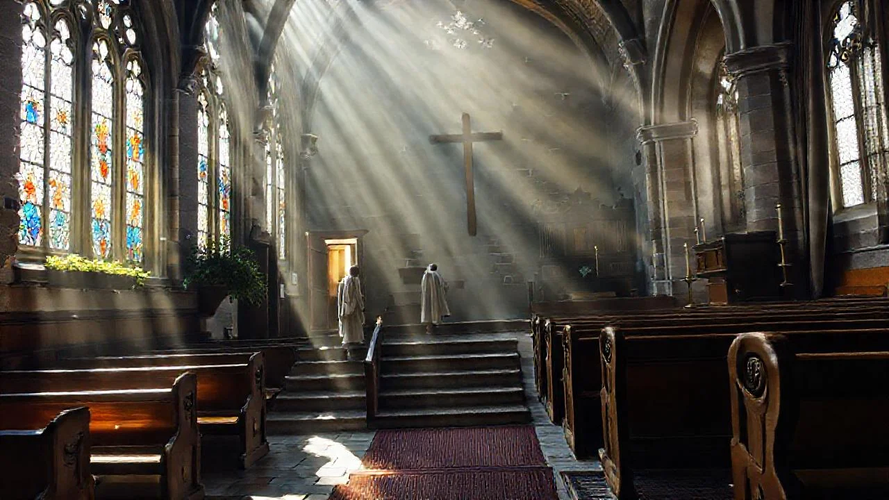 Un templo silencioso irradia luz y calma