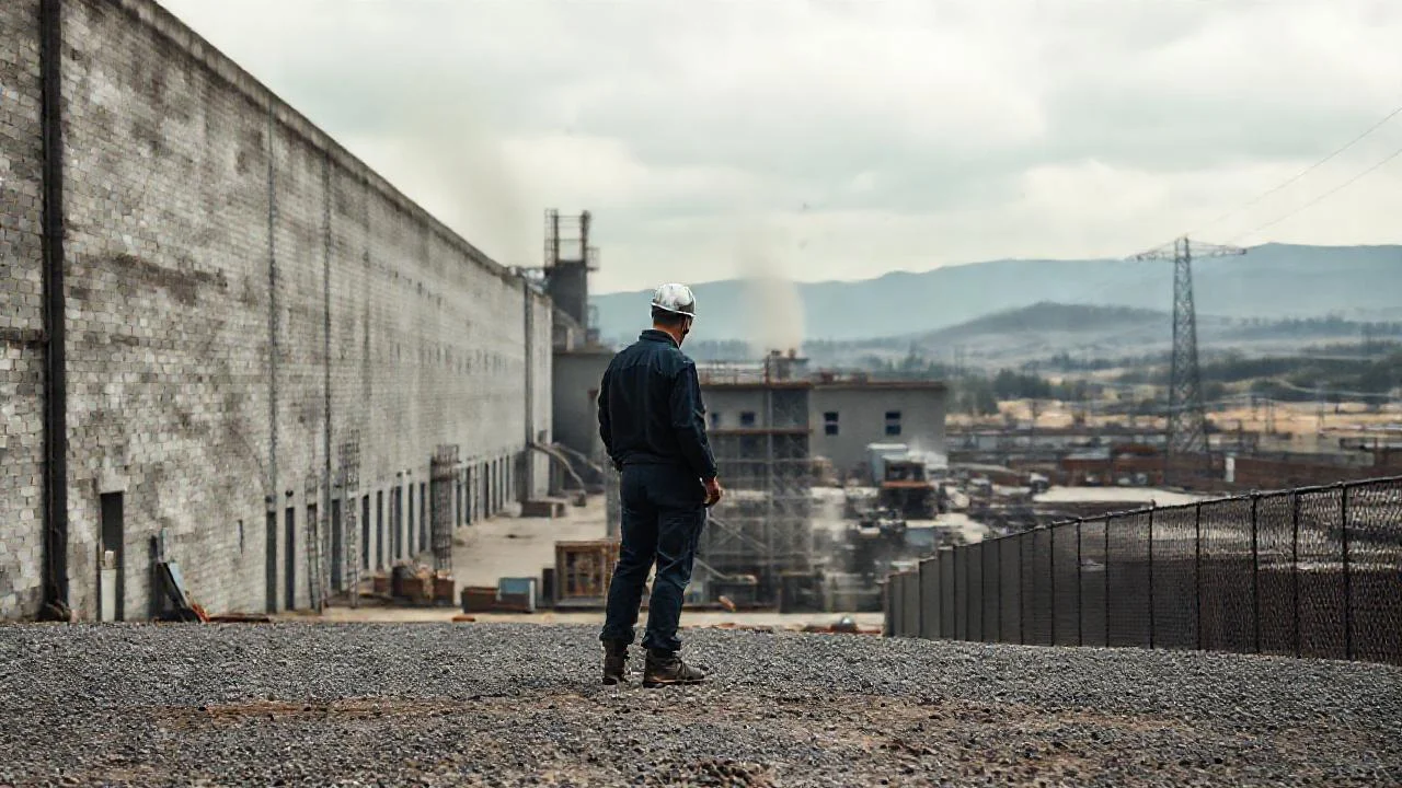 Un paisaje industrial, sombrío y vasto