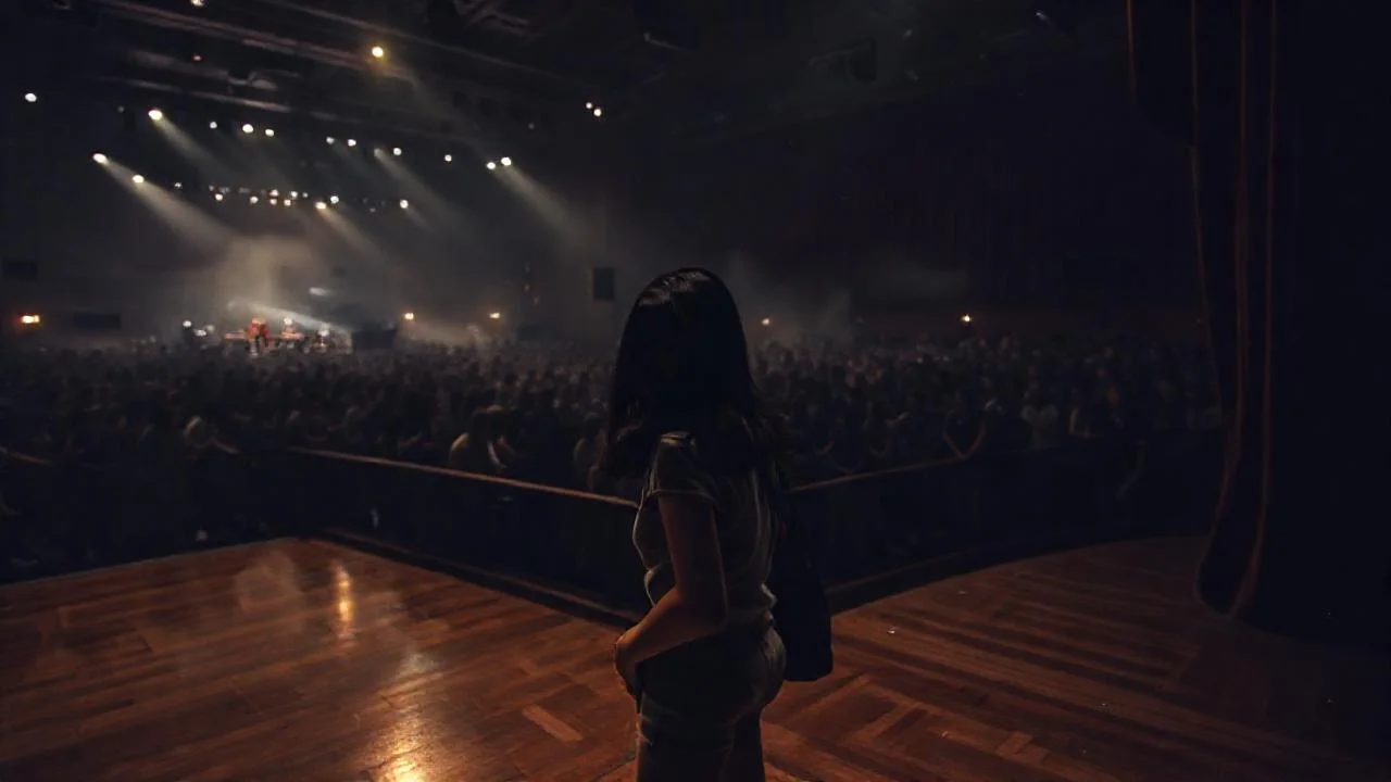 Concierto íntimo, humo y movimiento