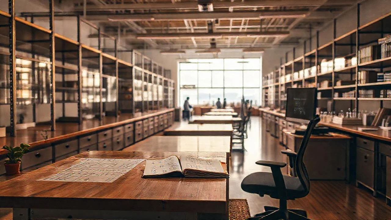 Laboratorio científico, concentración, estudio, silencio