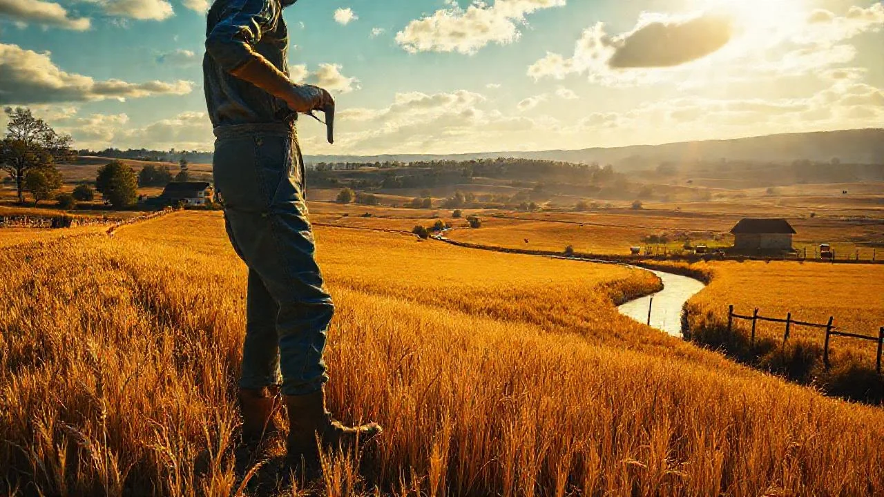 Campo dorado, paz rural silenciosa