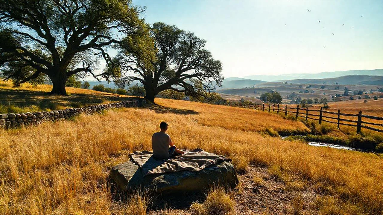 Tranquila soledad en campo dorado