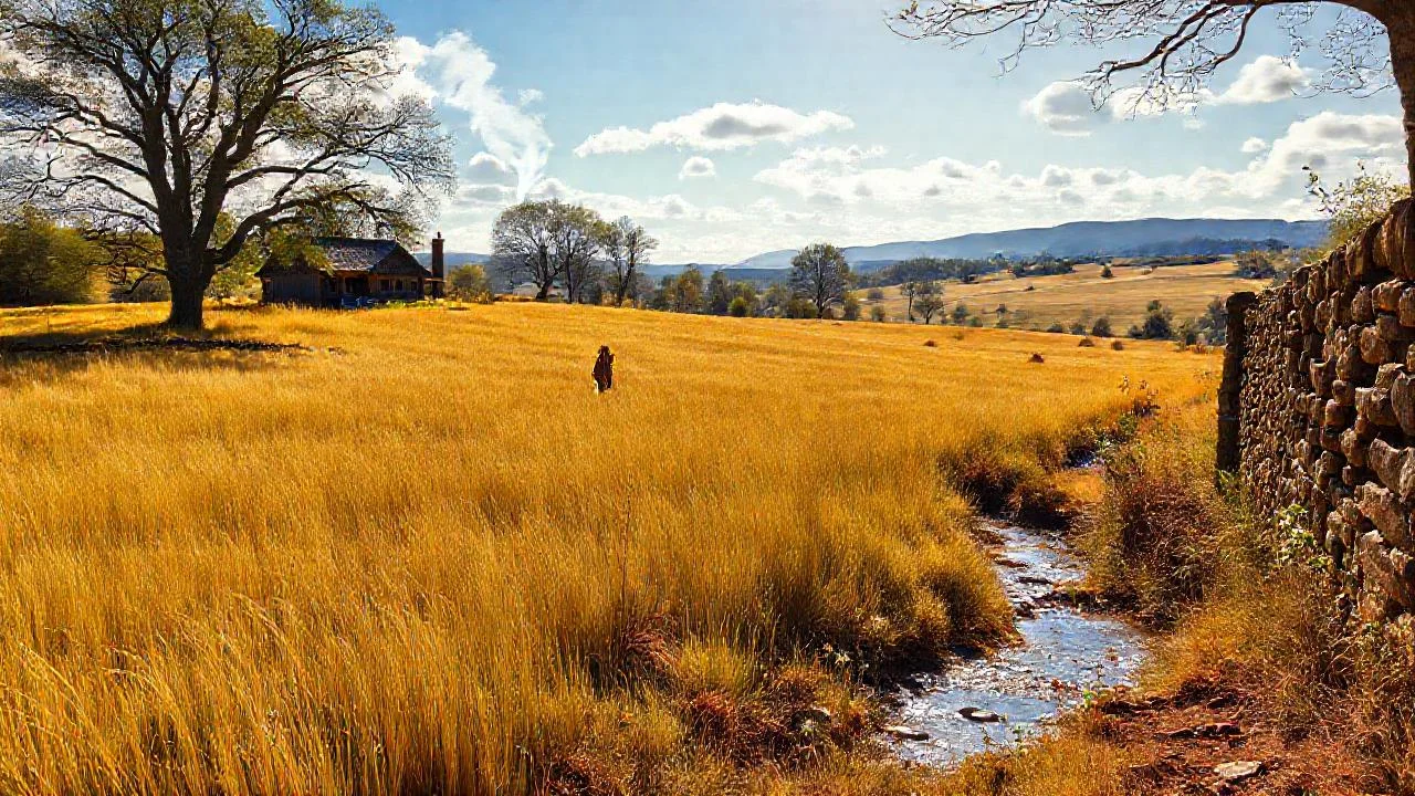 Campo rural sereno y luminoso