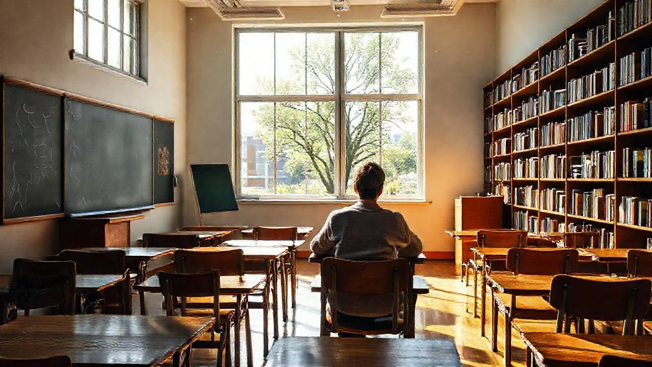 Aula luminosa, tranquila y académica