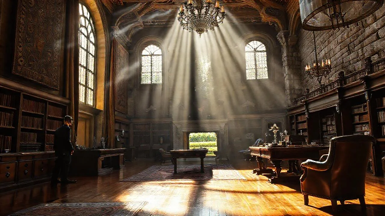 Una sala antigua y serena