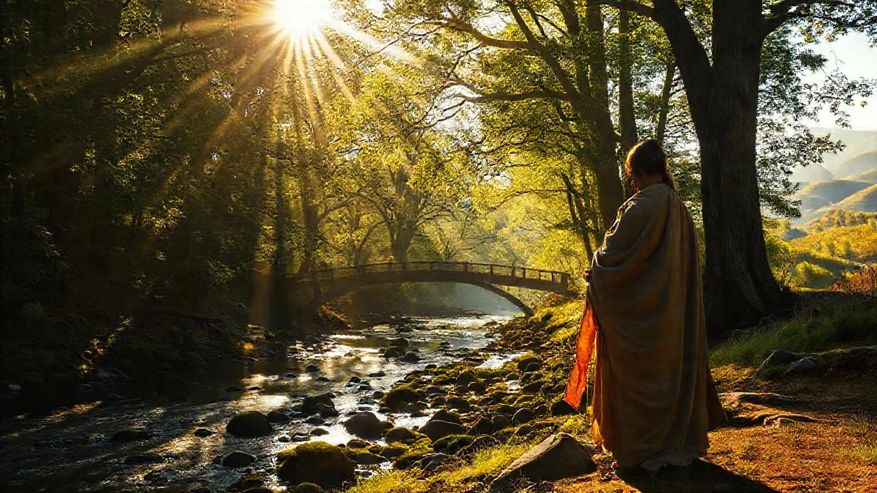 Sol silencio, luz y bosque